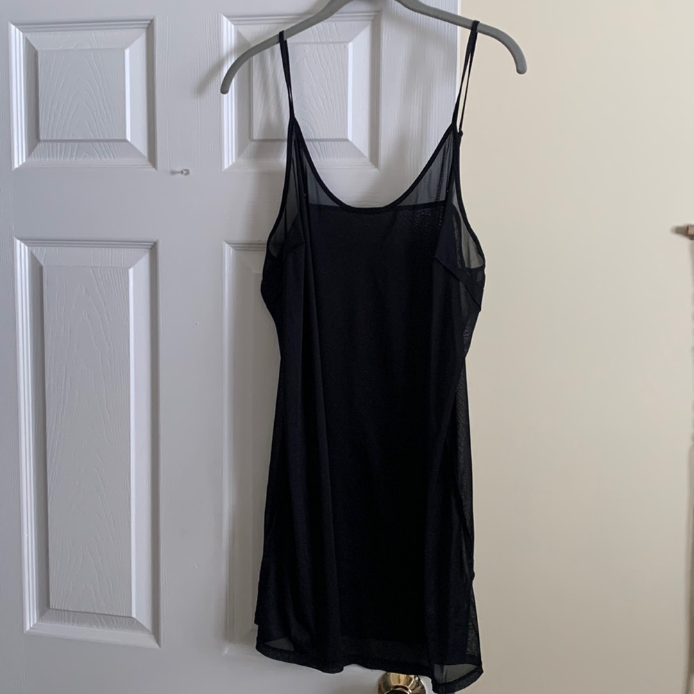 Sheer Black Cami Slip Dress